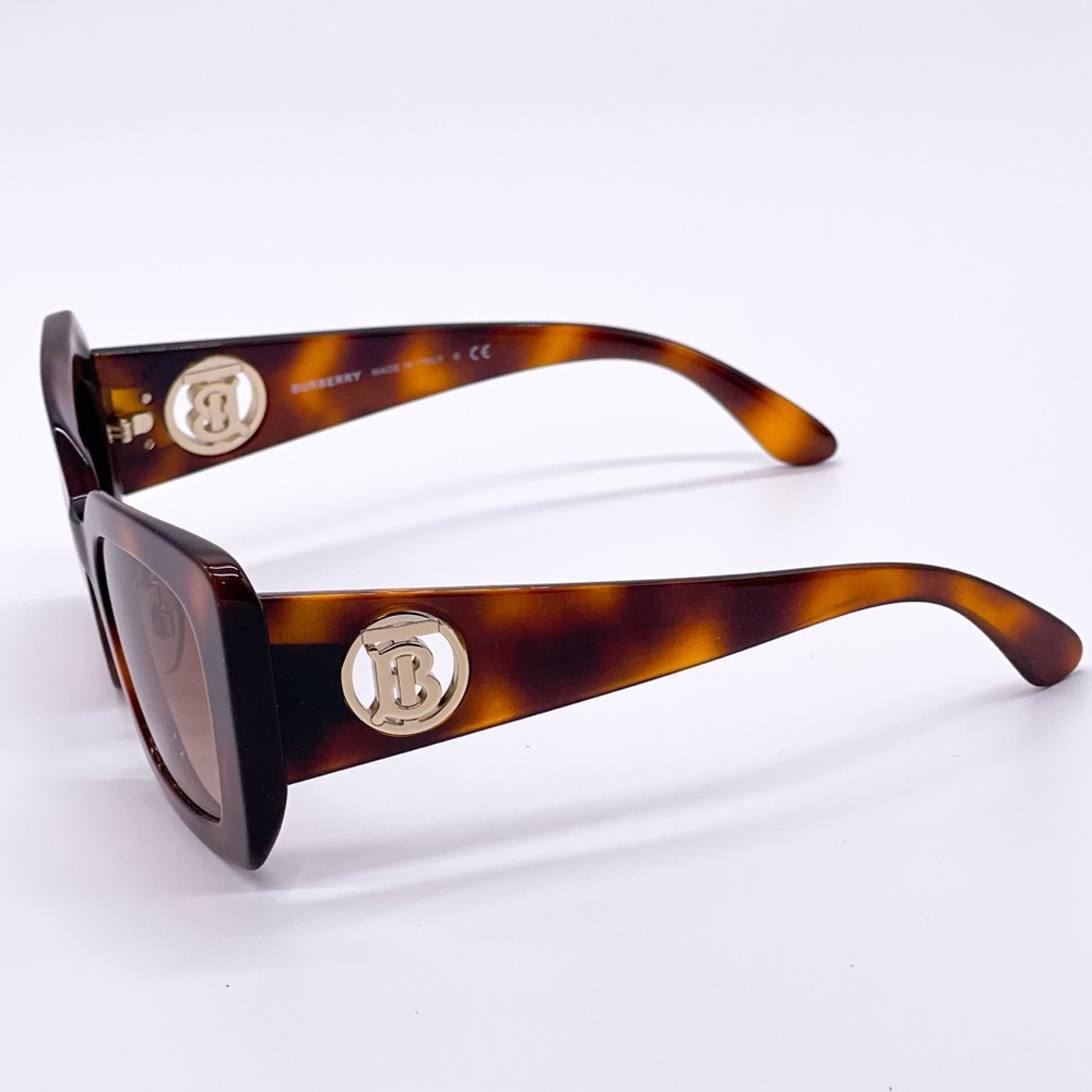NEW BURBERRY DAISY BE4344 WOMEN HAVANA BROWN CAT EYE SUNGLASSES BE4344F 331613 - Picture 7 of 14